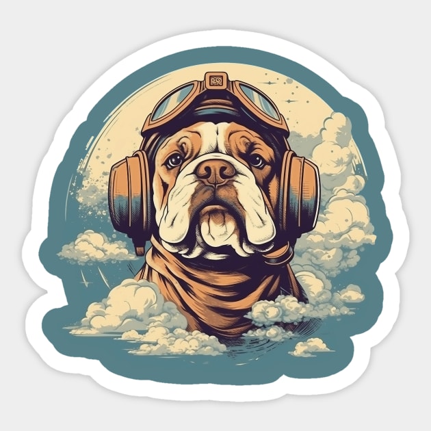 Aviator dog Sticker by GreenMary Design